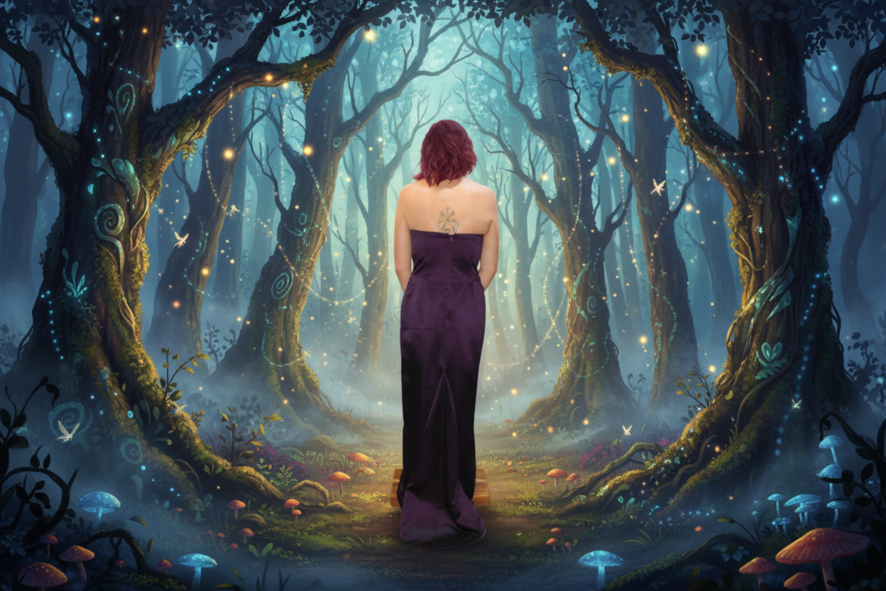 Purple Ballgown with Train