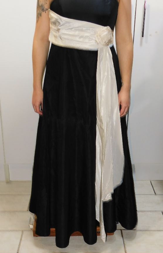 Black Dress with Cream Belt