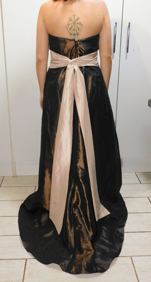 Brown Dress with Cream Belt