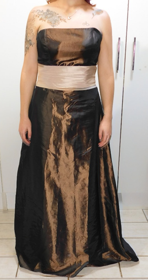 Brown Dress with Cream Belt