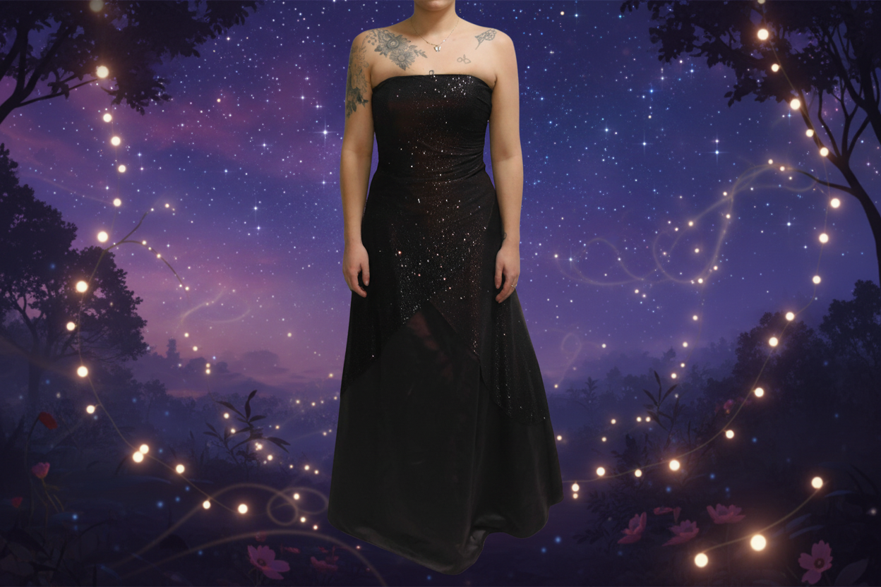 Brown and Black Dress