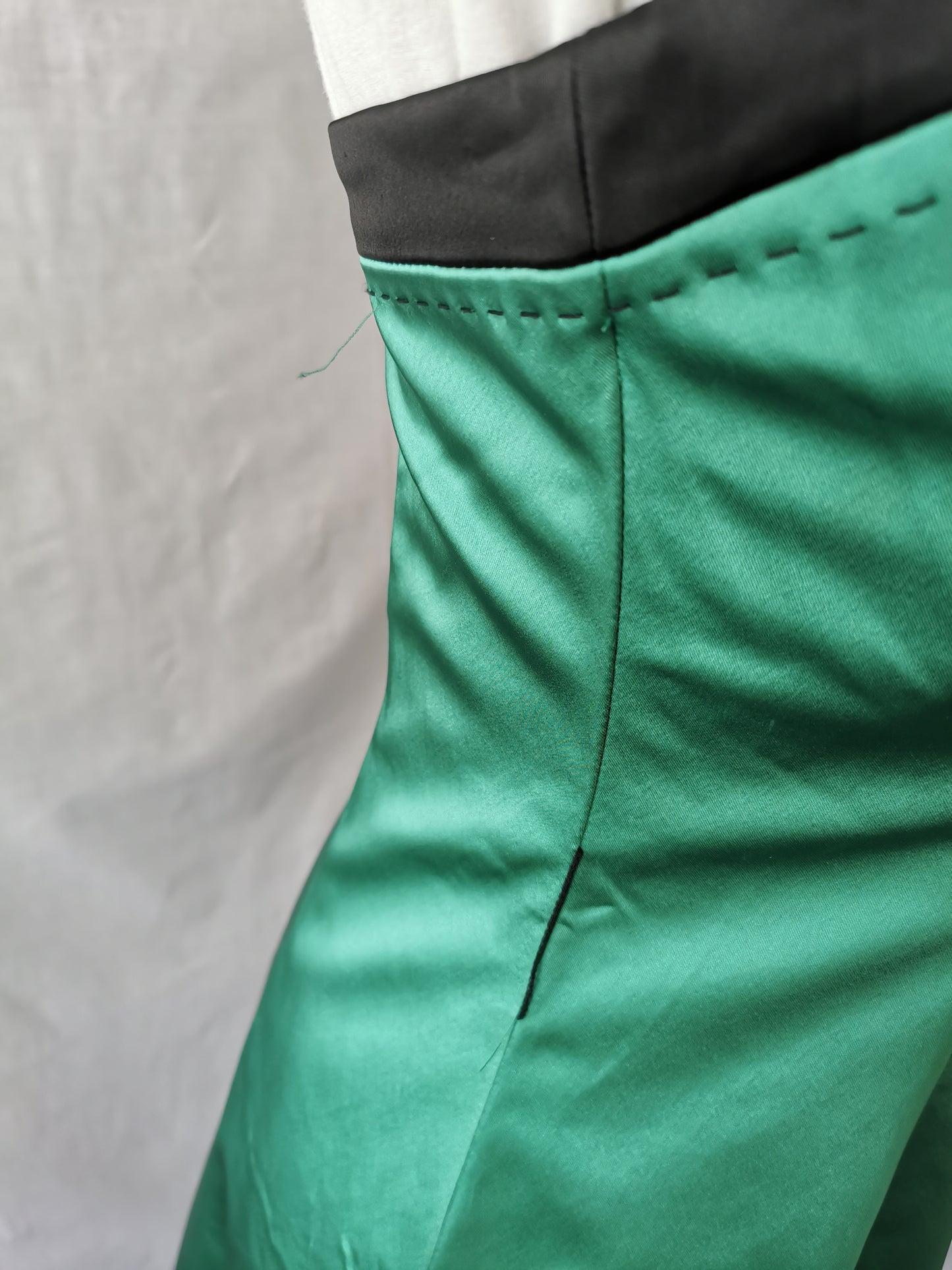 Metalic Green Dress with Black Detail