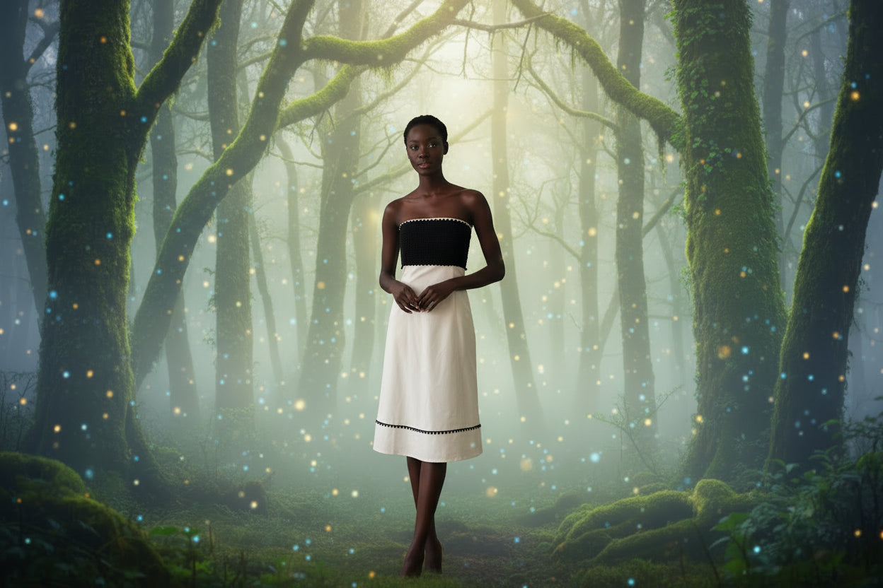 White and Black Dress