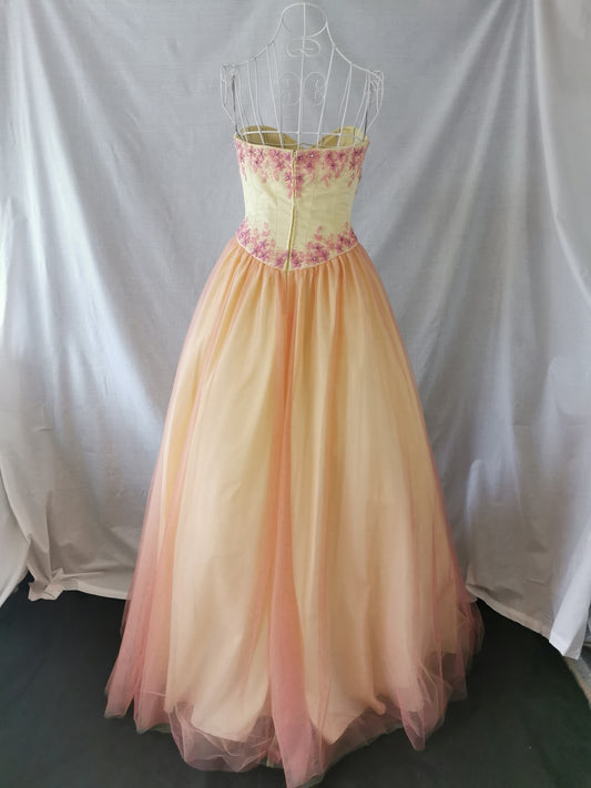 Yellow and Pink Ballgown