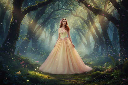 Yellow and Pink Ballgown